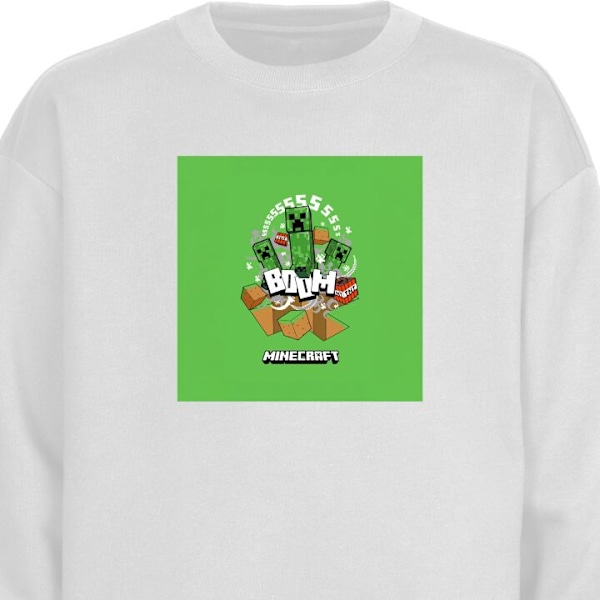 Sweatshirt for Barn | Myk og Klassisk Collegegenser Minecraft Boom hvit one size
