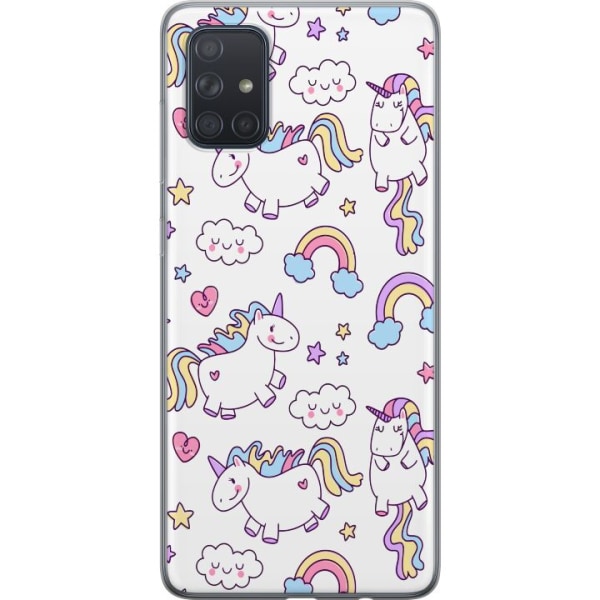 Samsung Galaxy A71 Gennemsigtig cover Unicorn Mønster
