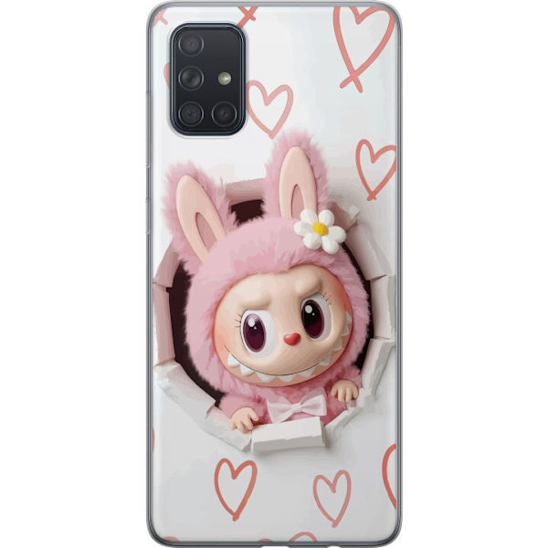 Samsung Galaxy A71 Läpinäkyvä kuori Labubu Sydän Taustakuva Pop Mart Rakkausteema Hahmodesign Suosittu Motiivi Keräilytaideteossarja