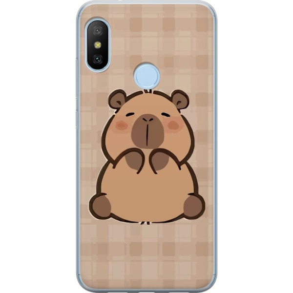 Xiaomi Mi A2 Lite Läpinäkyvä kuori Mobilskal kawaii capybara flera figurer japansk stil