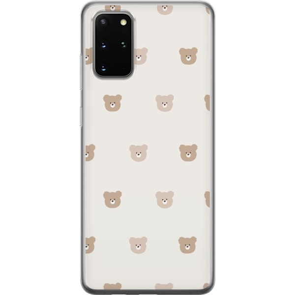 Samsung Galaxy S20+ Genomskinligt Skal Teddy Background – gulliga nallar mot mjuk bakgrund