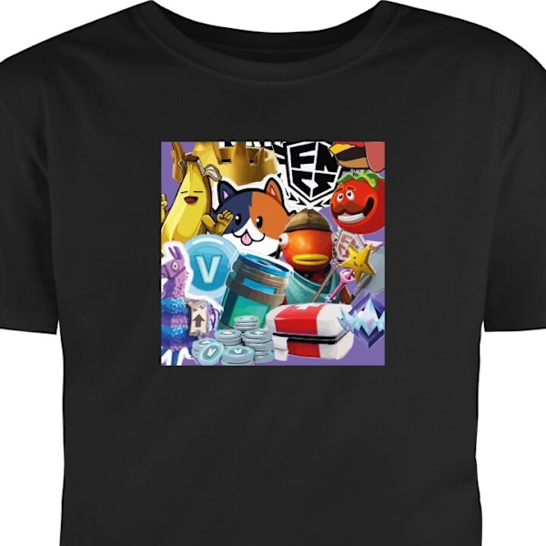 T-shirt för Vuxen | Klassisk Vuxen-T-shirt Fortnite svart XL