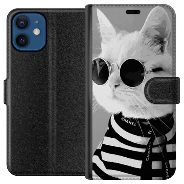 Kompatibelt Plånboksfodral till Apple iPhone 12 mini Fancy Cat