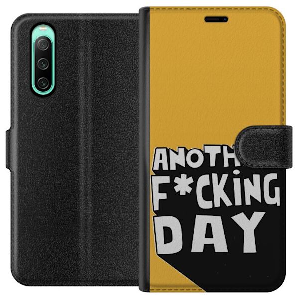 Sony Xperia 10 IV Lompakkokotelo Another Day Tekstimotiivi Huumori Katumuoti Graafinen Rohkea Tyyli Suosittu Elämäntapa Kaupunkimuoti Design