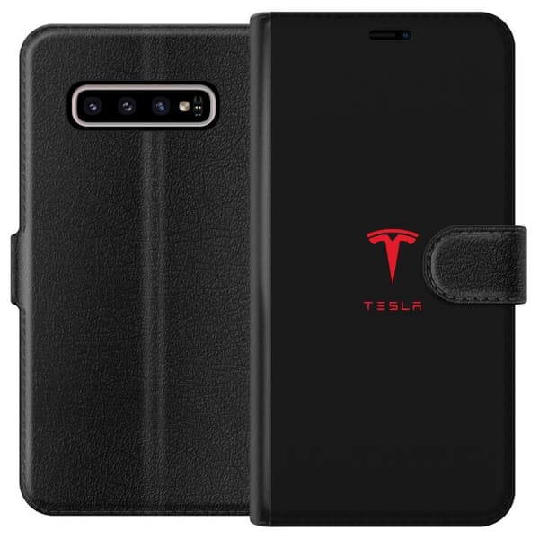 Kompatibelt Lommeboketui til Samsung Galaxy S10+ Tesla