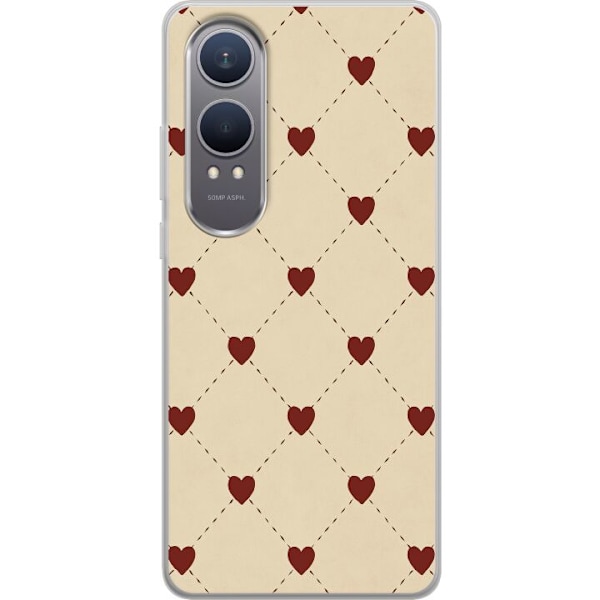 OnePlus Nord CE4 Lite Läpinäkyvä kuori Sydänverkko