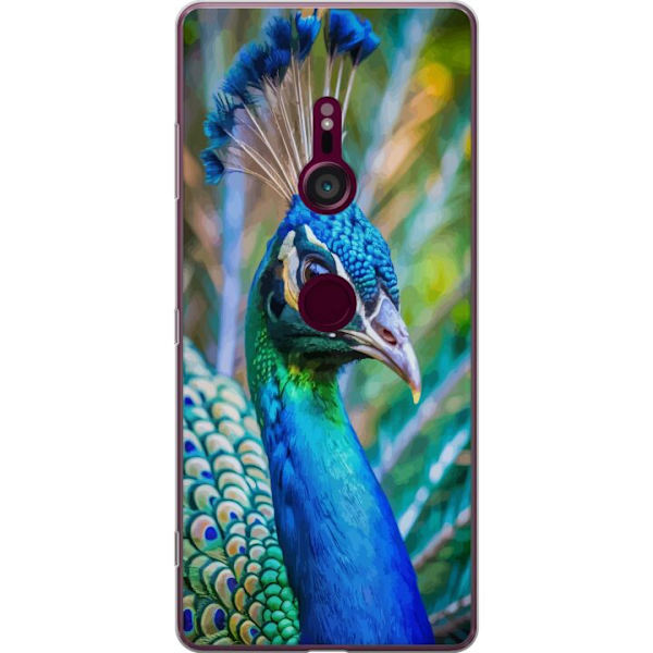 Sony Xperia XZ3 Läpinäkyvä kuori Pavun Sulat Värikäs Design Lintuaihe Eksoottinen Graafinen Suunnittelu Luonto Ylellinen Koristelu