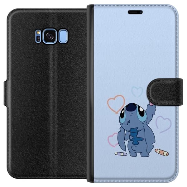 Kompatibelt Lommeboketui til Samsung Galaxy S8 Stitch Hjerter