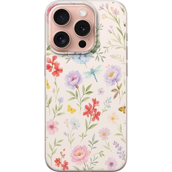 Apple iPhone 16 Pro Läpinäkyvä kuori Kukat