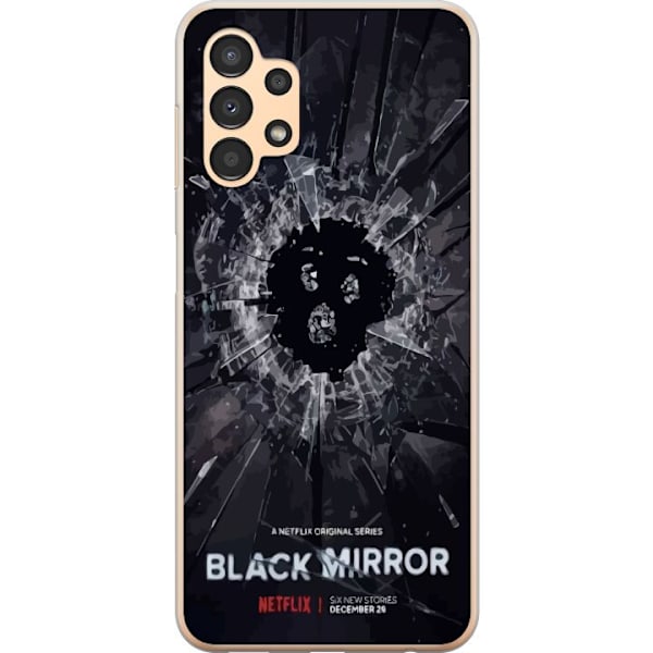 Samsung Galaxy A13 Läpinäkyvä kuori Black Mirror Sci-Fi Netflix -sarja Dystopia Teknologia Cyberpunk Synkkä TV Videopeli Teema