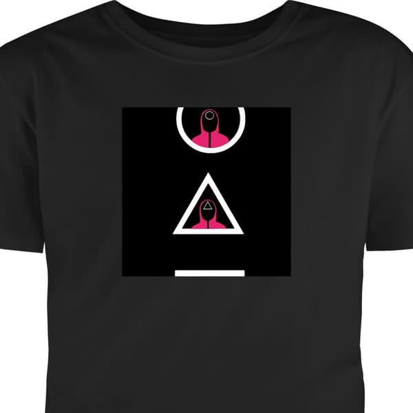T-shirt til Voksen Sort Lille Squid Game sort S