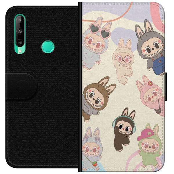 Huawei P40 lite E Plånboksfodral Labubu Pop Mart Kollektion Motiv Figur Samling Design Populärt Art Toy Pop Mart Kreativ Grafiskt