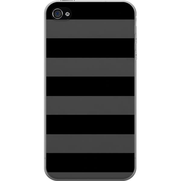 Kompatibelt Mobilskal till Apple iPhone 4 Svartgrå ränder svart