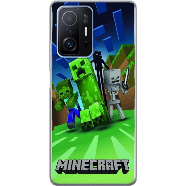 Xiaomi 11T Genomskinligt Skal Minecraft Creeper mobilskal i klassisk grön pixelstil