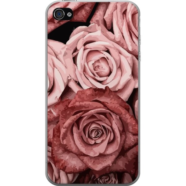 Apple iPhone 4s Läpinäkyvä kuori Ruusut