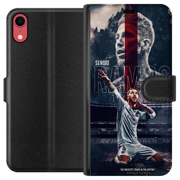 Apple iPhone XR Tegnebogsetui Ramos Fodboldlegende Motiv Spiller Real Madrid Spanien Tilbage Ikonisk Navn Fodboldstjerne Sport