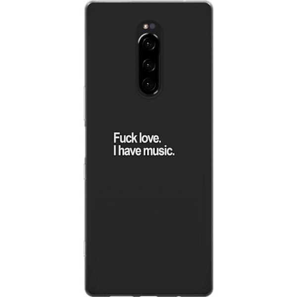 Sony Xperia 1 Gennemsigtig cover Fuck Kærlighed Jeg Har Musik