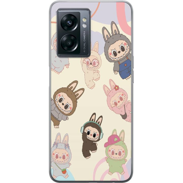 OnePlus Nord N300 Genomskinligt Skal Labubu Pop Mart Kollektion Motiv Figur Samling Design Populärt Art Toy Pop Mart Kreativ Grafiskt
