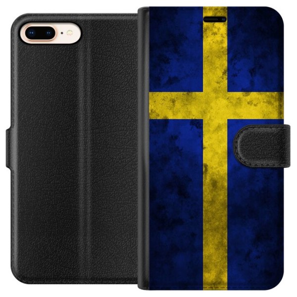 Apple iPhone 8 Plus Lommeboketui Sverige Flag