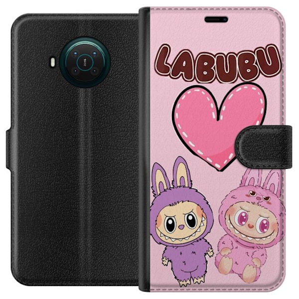 Nokia X10 Tegnebogsetui Labubu Pink Monster