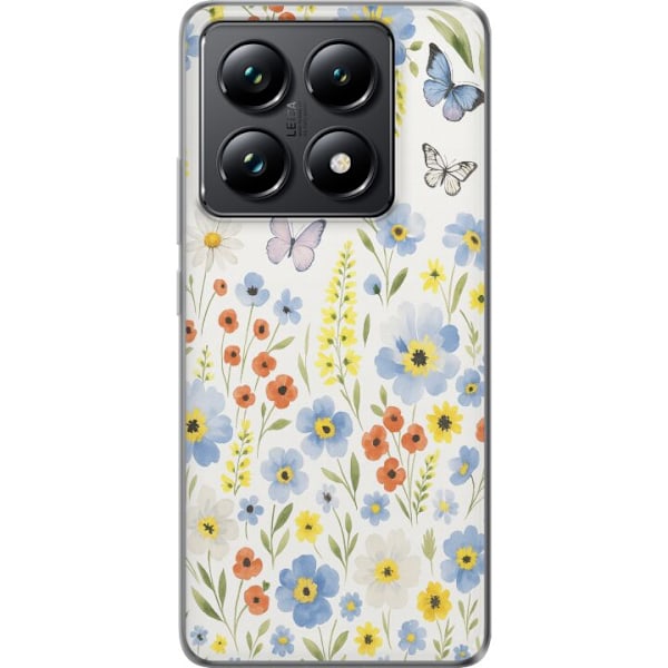 Xiaomi 14T Gennemsigtig cover Sommerblomster