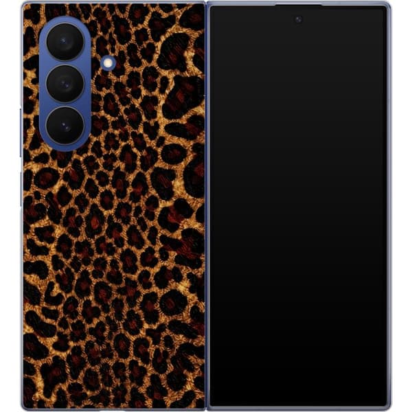 Kompatibelt Mobildeksel til Samsung Galaxy Z Fold7 Vill leopard brun