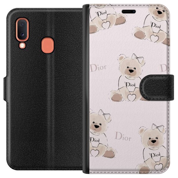 Samsung Galaxy A20e Tegnebogsetui Teddy Dior Vibes - luksuriøs bamse i modetil