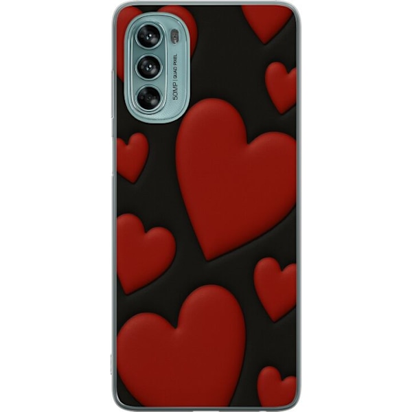 Motorola Moto G62 5G Läpinäkyvä kuori Punaiset Samettisydä