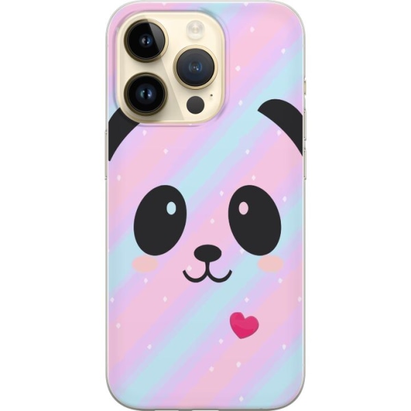 Apple iPhone 14 Pro Gjennomsiktig deksel Regnbue Panda