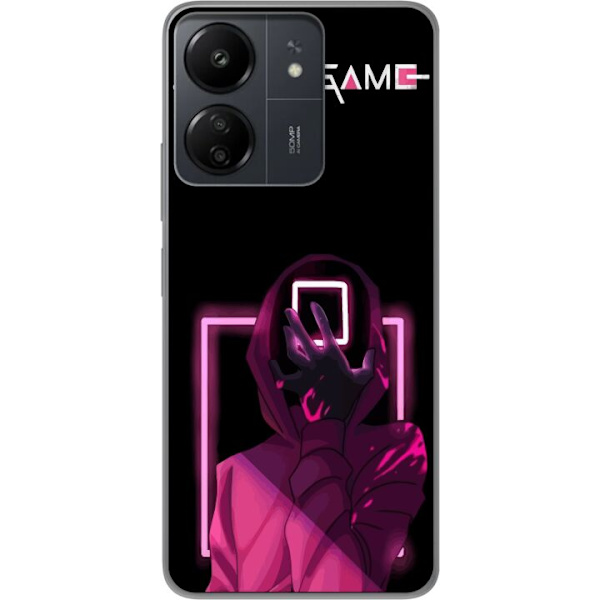 Xiaomi Redmi 13C Läpinäkyvä kuori Squid Game Teema Suosittu Sarja Motiivi Graafinen Ikoninen Suunnittelu Aasialainen Popkulttuuri Jännitys Draama