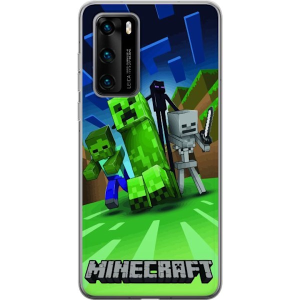 Huawei P40 Läpinäkyvä kuori Minecraft Creeper mobilskal i klassisk grön pixelstil