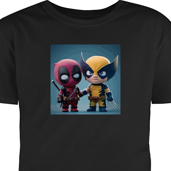 Børne T-shirt | Behagelig T-shirt til Børn Deadpool & Wolver sort 12-13 År