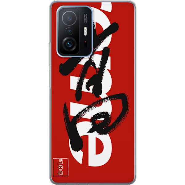 Xiaomi 11T Gennemsigtig cover Supreme Rød Graffiti Streetwear Design Modeikon Trend Graffitimønster Populært Urban Streetmode