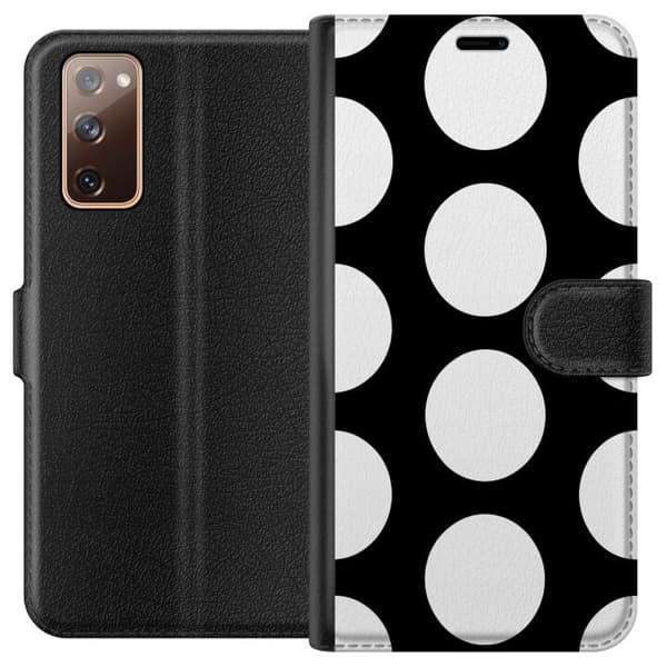 Kompatibel Tegnebogsetui til Samsung Galaxy S20 FE Mono-prikker sort