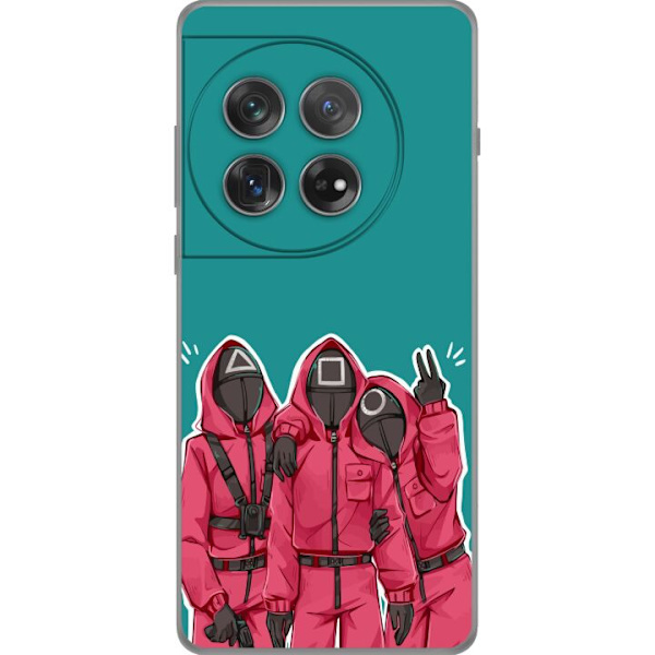 OnePlus 12 Gennemsigtig cover Squid Game Karakterer Grafisk Design Seriefigurer Populær TV Motiv Asiatisk Stil Spændende Trend