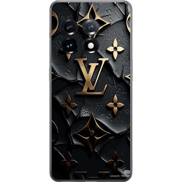 OnePlus 11R Läpinäkyvä kuori Louis Vuitton Tumma tila Suunnittelu Musta Ylellisyys Tyyli Muoti Suosittu Graafinen Kuvio Muotisymboli Luksusbrändi