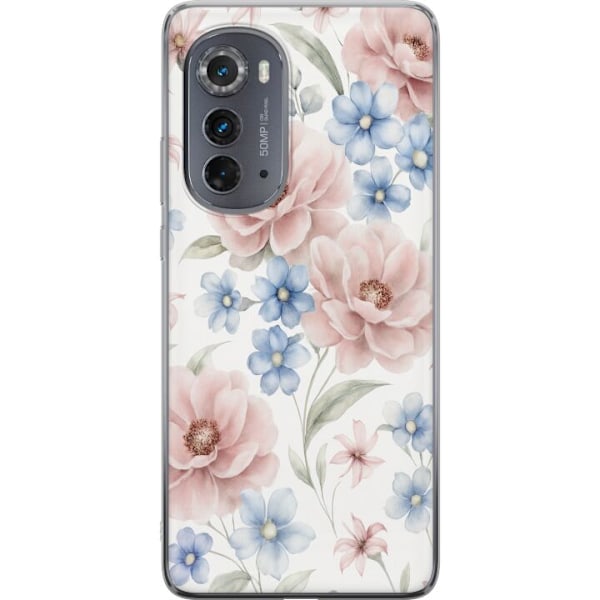 Motorola Edge (2022) Läpinäkyvä kuori Romanttiset kukat