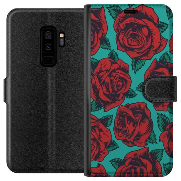 Kompatibel Tegnebogsetui til Samsung Galaxy S9+ Roser