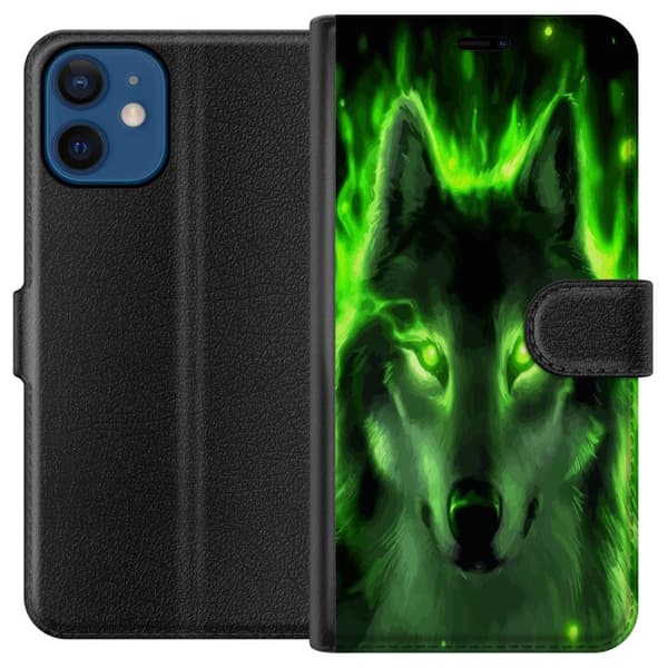 Kompatibel Tegnebogsetui til Apple iPhone 12 Ulve