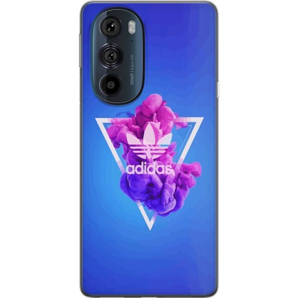 Motorola Edge 30 Pro Gennemsigtig cover Adidas-inspireret blå