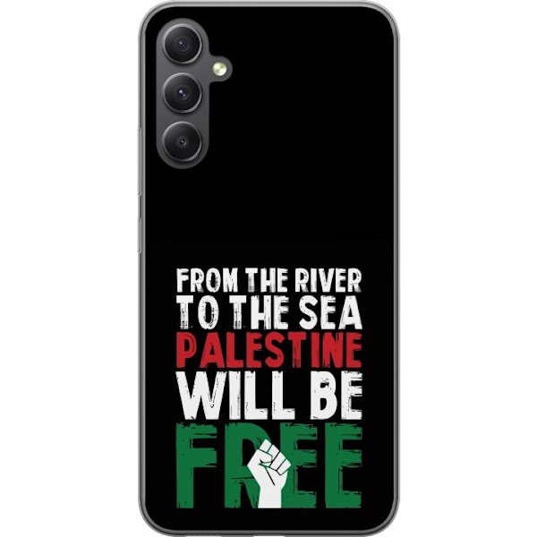 Samsung Galaxy S23 FE Genomskinligt Skal Free Palestine – politiskt statement med kraftfullt grafiskt uttryck