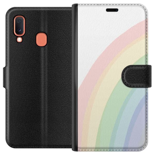 Kompatibelt Lommeboketui til Samsung Galaxy A20e Regnbuen
