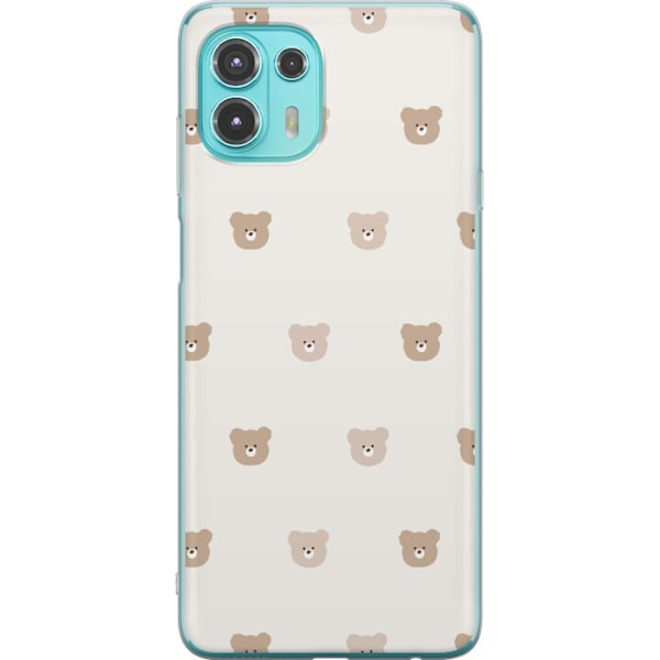 Motorola Edge 20 Lite Läpinäkyvä kuori Teddy-tausta - söpöt teddykarhut pehmeällä taustalla