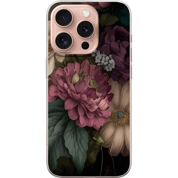 Apple iPhone 16 Pro Genomskinligt Skal Blommor