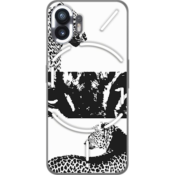 Nothing Phone (2) Läpinäkyvä kuori Leopard Faces