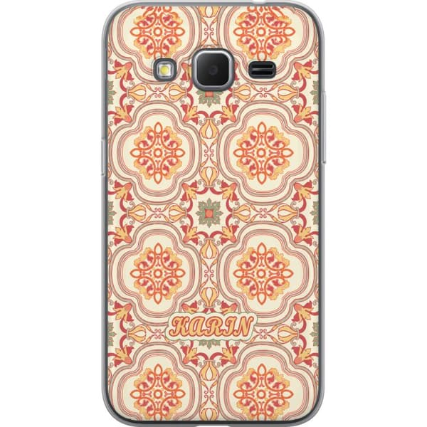 Kompatibelt Mobildeksel til Samsung Galaxy Core Prime Korallfargede ornamenter oransje