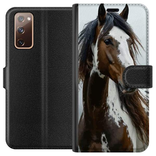 Samsung Galaxy S20 FE Plånboksfodral Häst Djurmotiv Grafisk Design Natur Kraftfullt Motiv Populär Väggkonst Djurtema Ridning