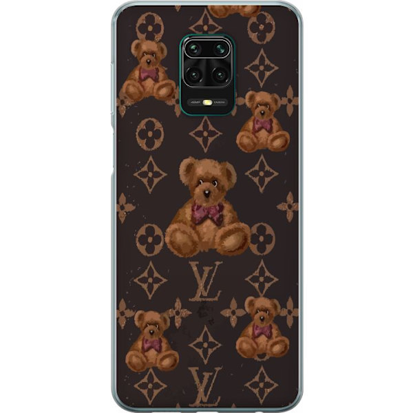 Xiaomi Redmi Note 9 Pro Genomskinligt Skal Louis Vuitton Teddy Bear Mönster Lyx Mode Design Populärt Motiv Fashion Trend Lyxiga Accessoarer