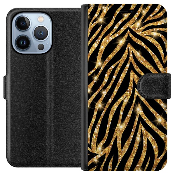 Apple iPhone 13 Pro Lommeboketui Gull & Glitter