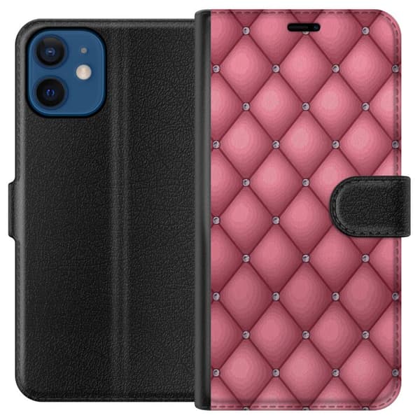 Kompatibelt Plånboksfodral till Apple iPhone 12 mini Unikt Rosa Mönster